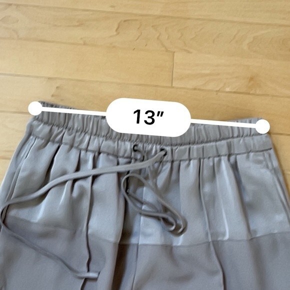Parker Satin Drawstring Joggers in Taupe Beige XS - Picture 11 of 13